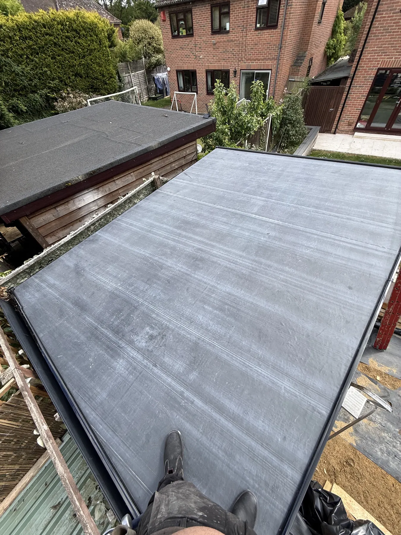 Completed flat roof