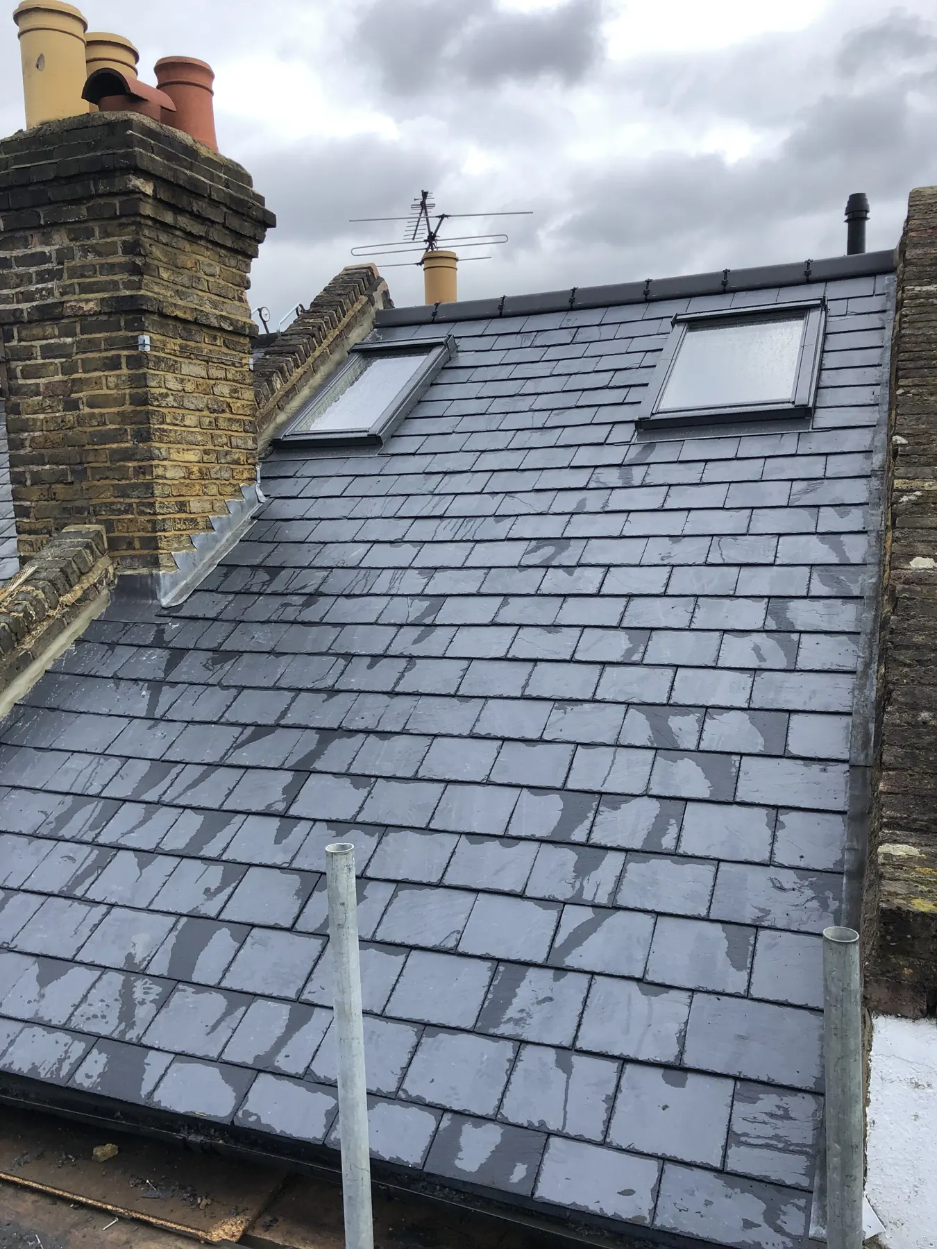 Slate roofing and dormer detail